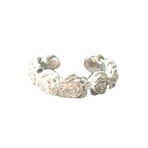 Rose Sterling Silver Plated Filled Adjustable Floral Flower Toe Ring